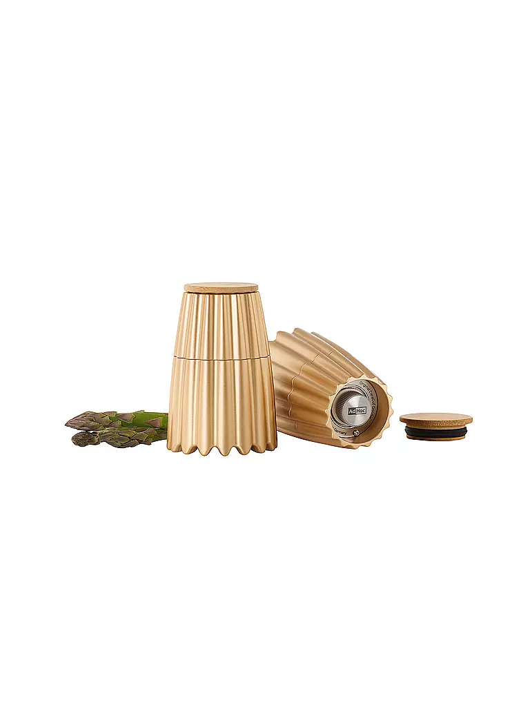 AD HOC Salz- und Pfeffermühle 19,5cm MagTwo Gold / Bambus gold