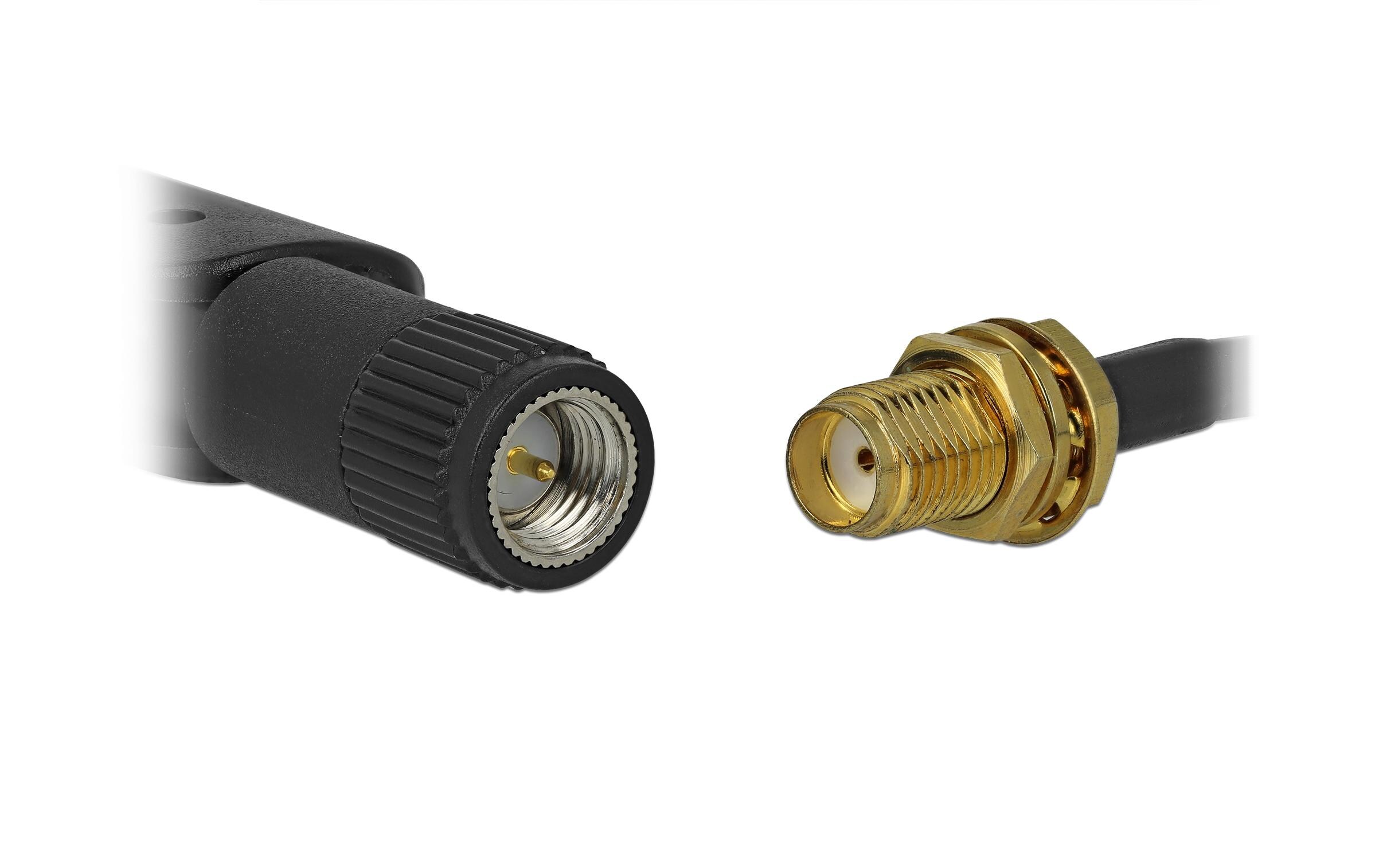 LoRA-Antenne LoRa Antenne SMA 3 dBi RundstrahlDelock LoRa 868 MHz Antenne SMA Stecker 3 dBi omnidirektional mit Kippgelenk schwarz