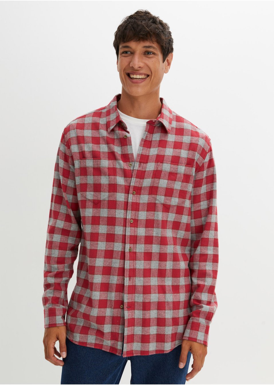Chemise manches longues en flanelle coupe confort