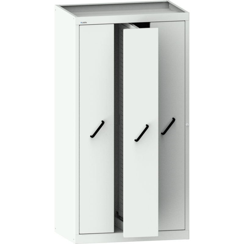 Armoire à 3 extensions verticales avec parois perforées H 195 x L 100 x P 69,5 cm gris RAL 7035