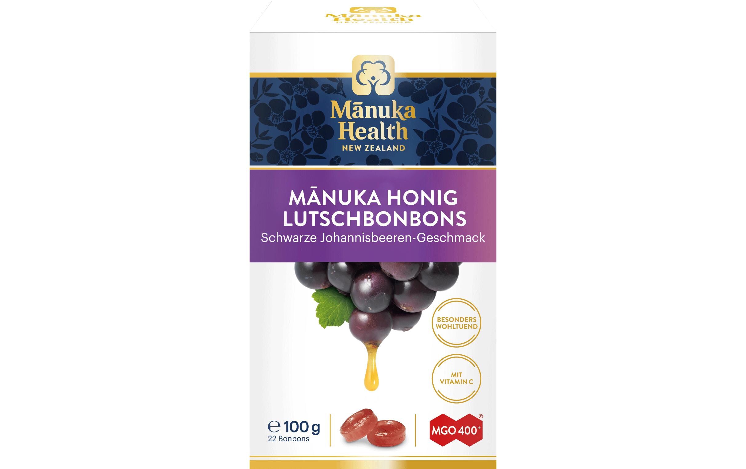 MGO 400+ Manuka Lutschbonbons Schwarze Johannisbeere 100 gLutschbonbons mit Manuka Honig
