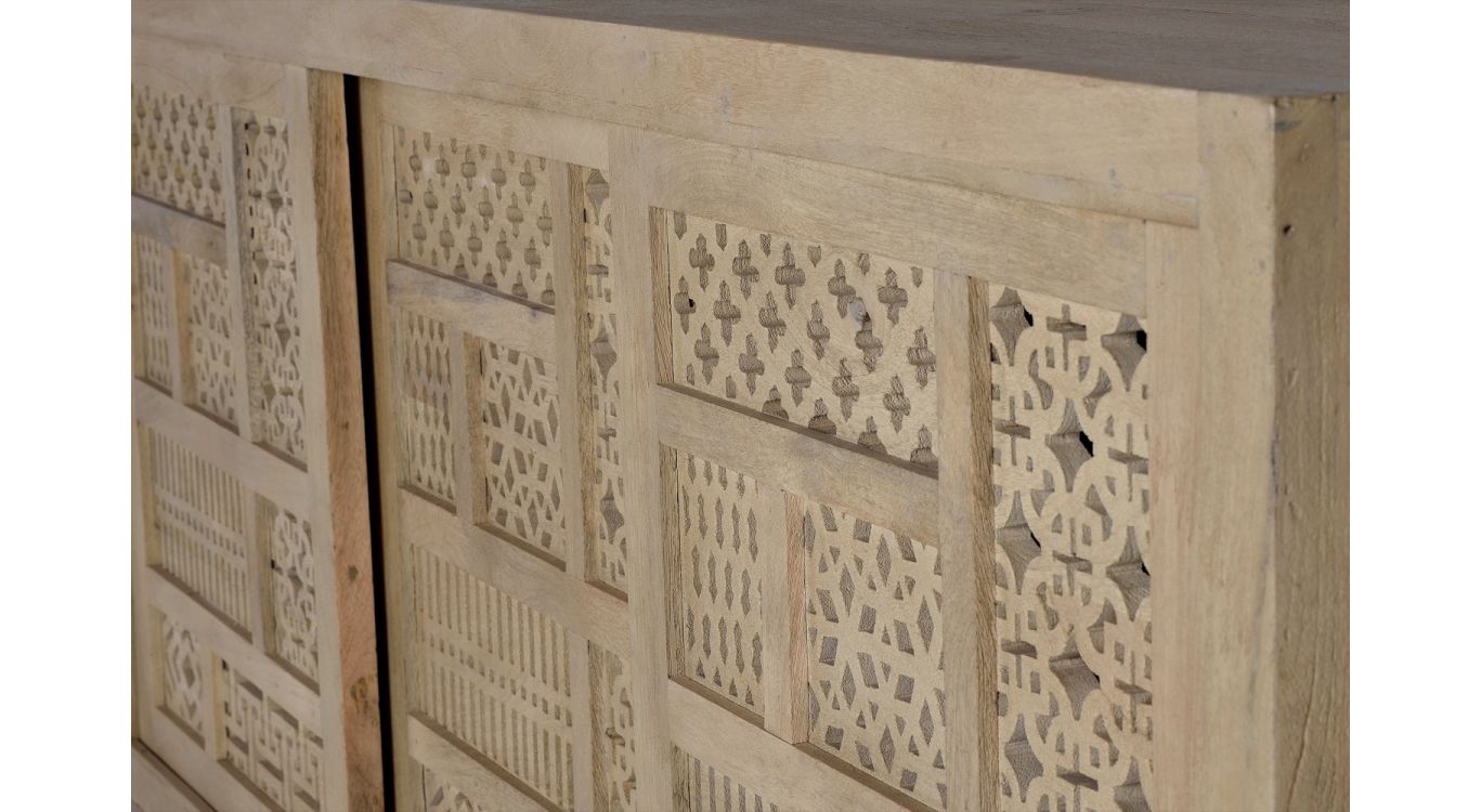 Bahut bois, fer marron 190x40x95cm - bois-fer