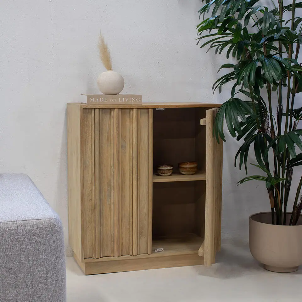 Dressoir Naturel Mangohout - 80x40x91cm - Nika