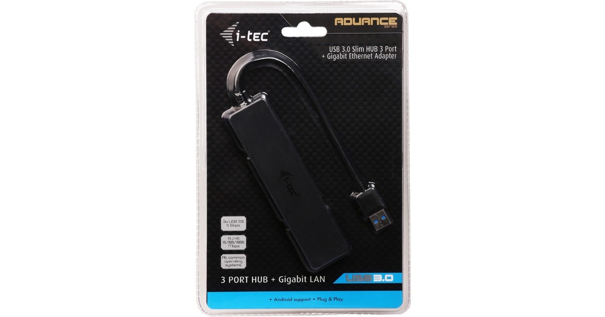 i-tec3-Port USB 3.0 Slim + Gigabit LAN usb-hub