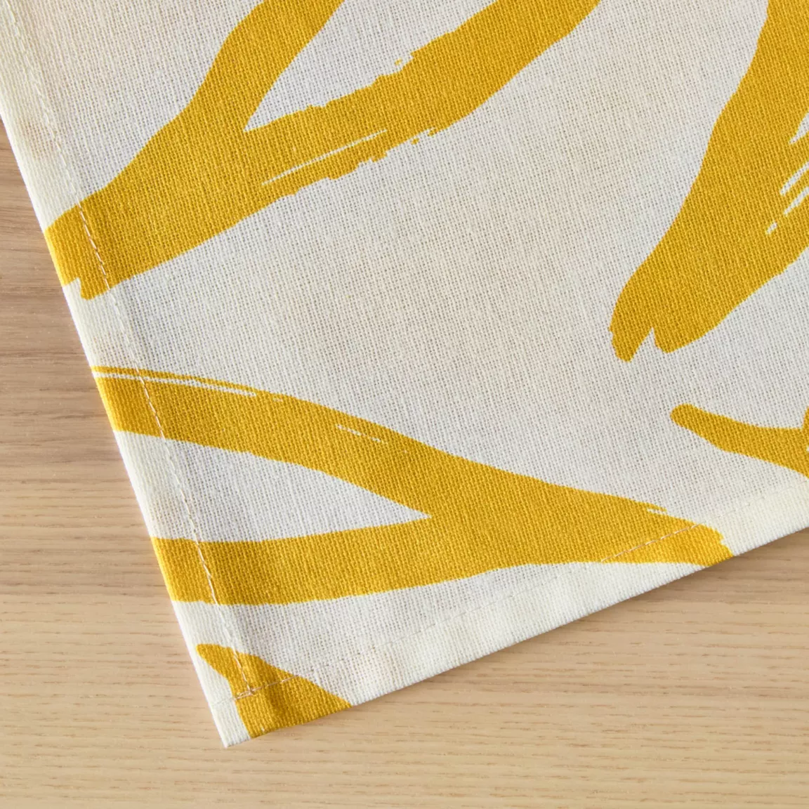 Nappe rectangulaire coton enduit (150 x 350 cm) Galice Jaune moutarde
