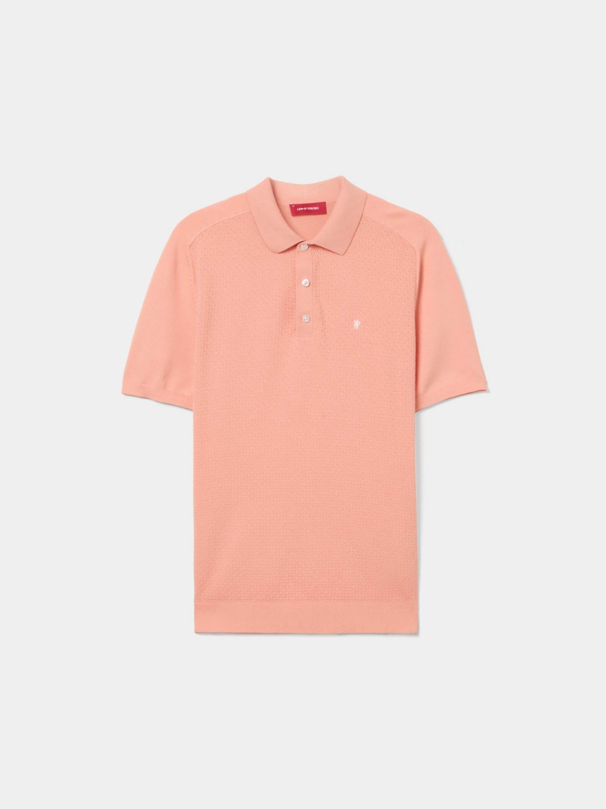 Polo de manga curta em malha de algodão