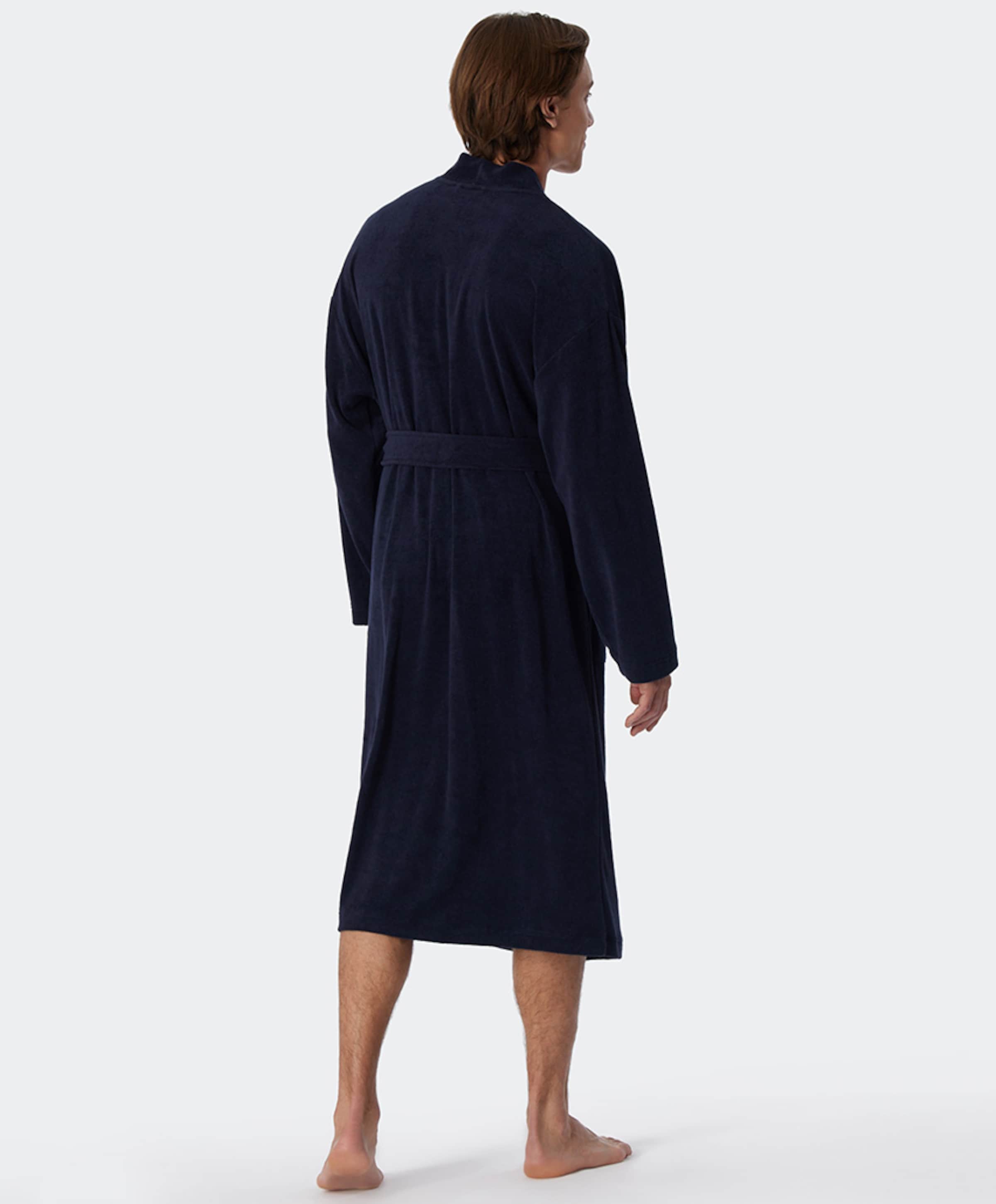 Schiesser Heren ochtendjas blauw