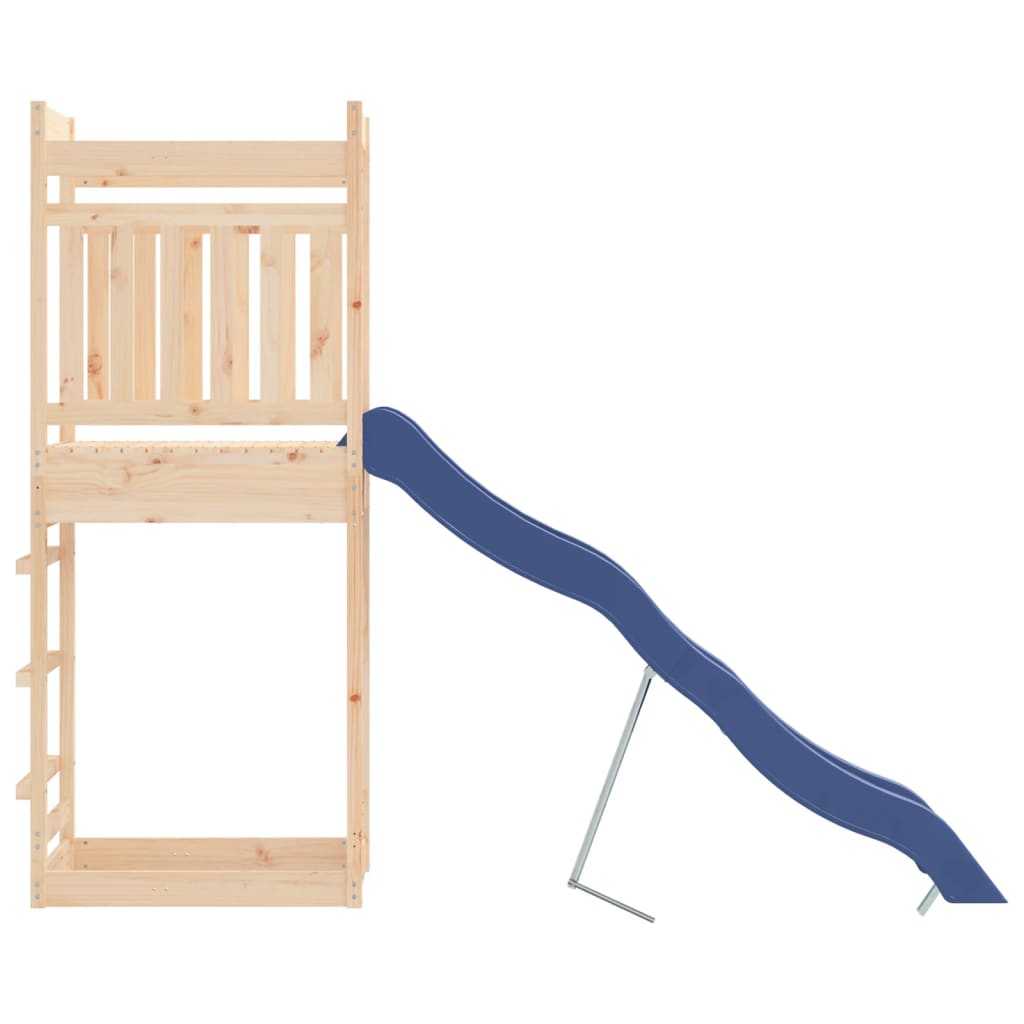 Aire de jeux d'extérieur balançoires toboggan portiques robuste jeux jardin 53 x 266 x 207 cm bois de pin massif