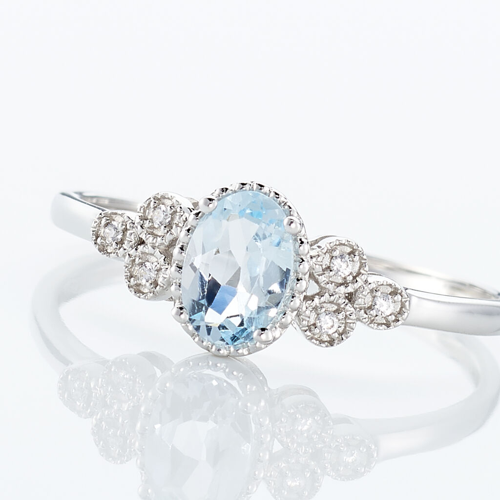 Bague Cyprille Or Blanc Topaze Et Oxyde De Zirconium