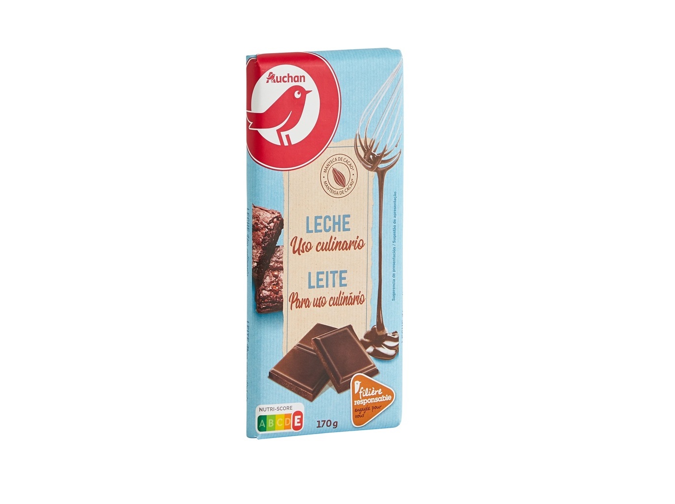 CHOCOLATE AUCHAN LEITE CULINÁRIA CULTIVAMOS O BOM 170G