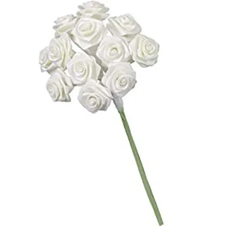 Glorex Diorröschen 12 Blüten weiß
