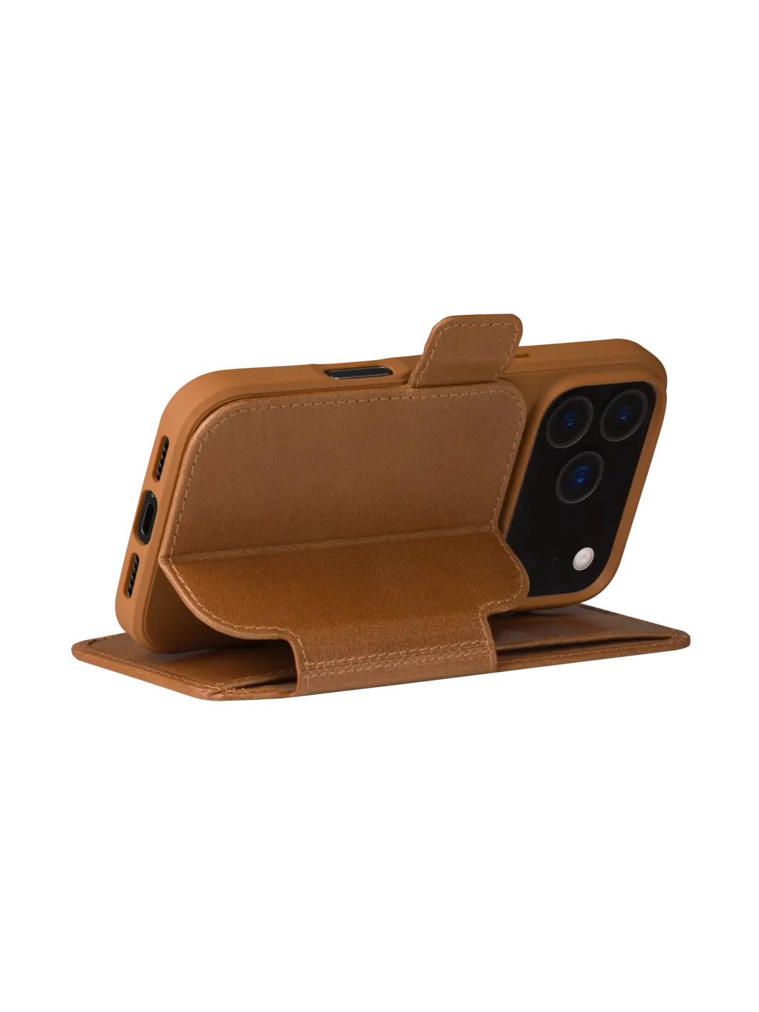 iPhone 17 Pro Max Echtleder Tasche mit RFID Schutz Copenhagen (CO69GT006623) - Tan