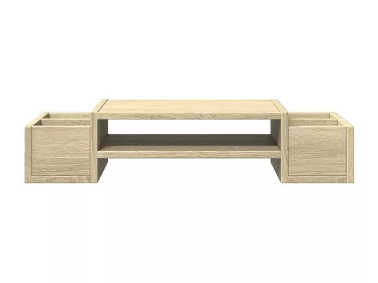 Support de moniteur et rangement chêne sonoma bois d'ingénierie