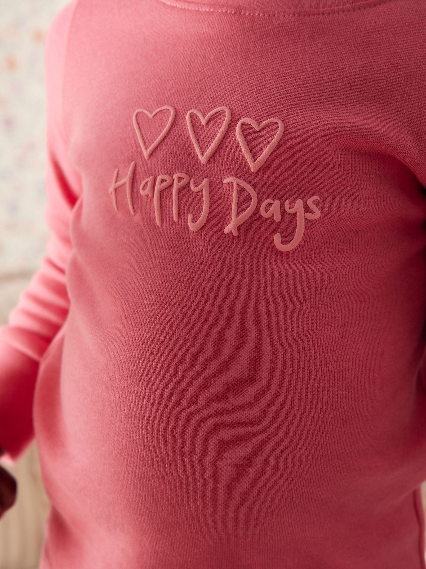 Roze/geel met slogan - Verpakking van 3 knusse pyjama's met print (9 mnd - 12 jr)