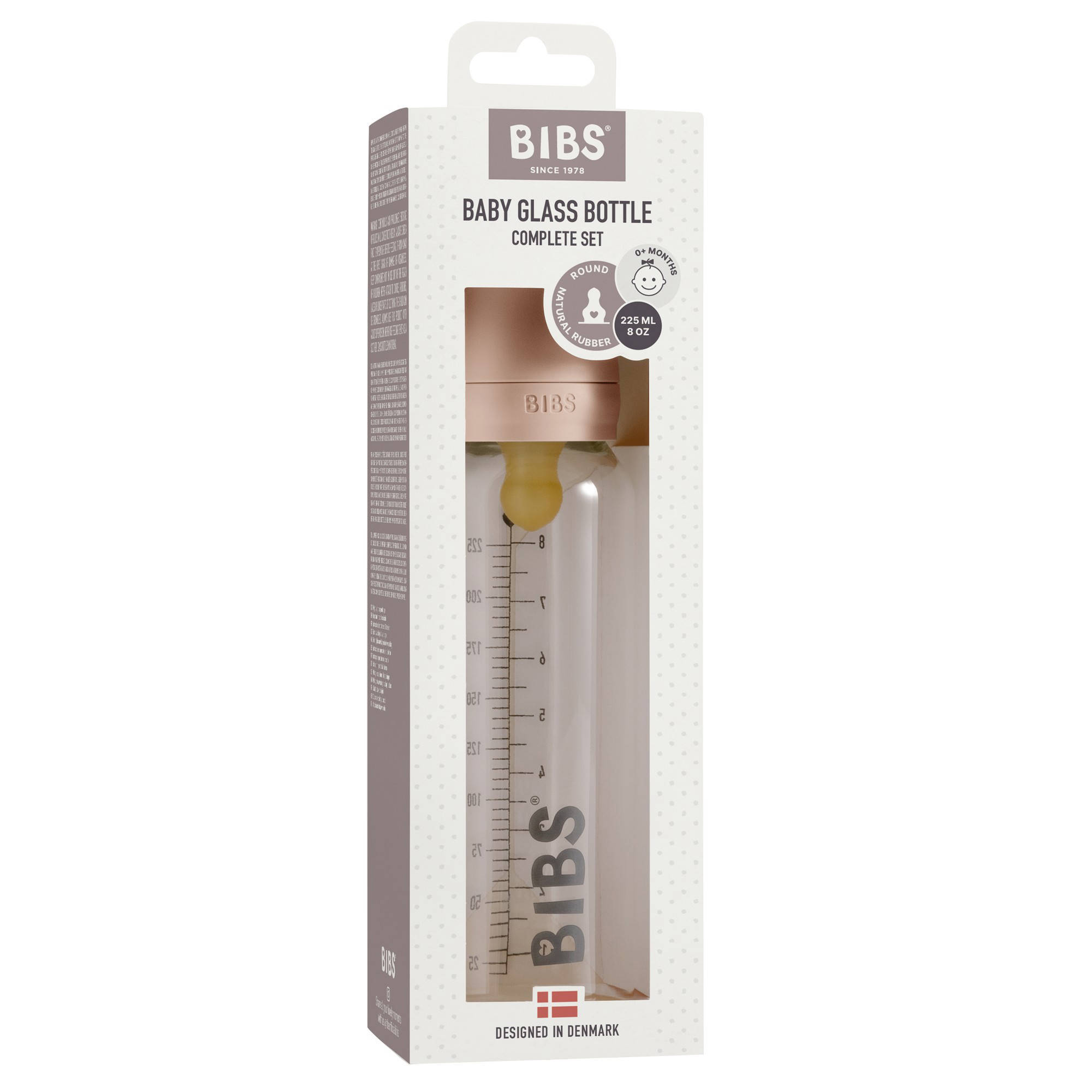 BIBS Glazen babyfles - complete set - Blush - 225 ml