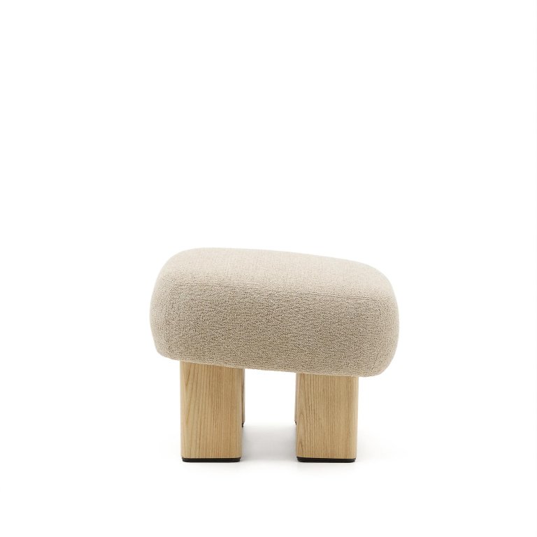 Kave Home Nema voetenbank walnoot/taupe