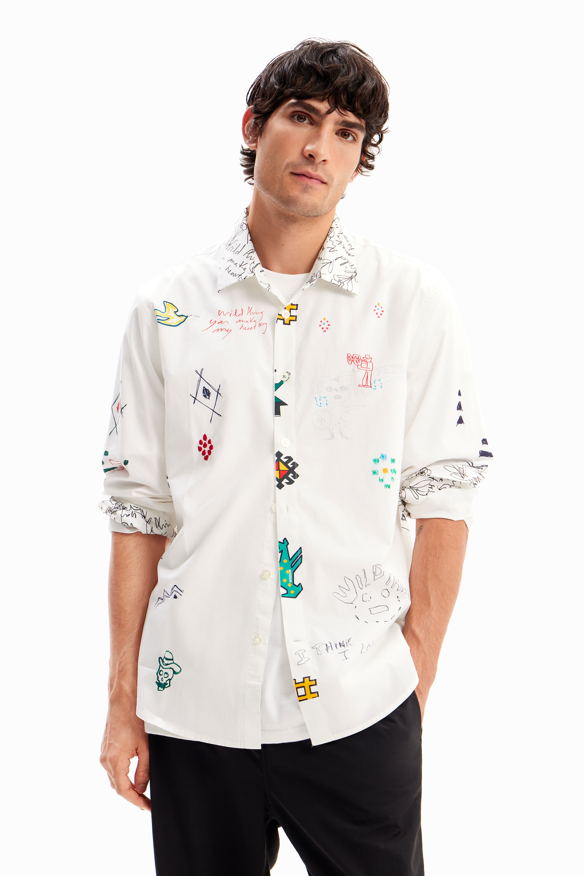 Camisa ilustrada mensagens