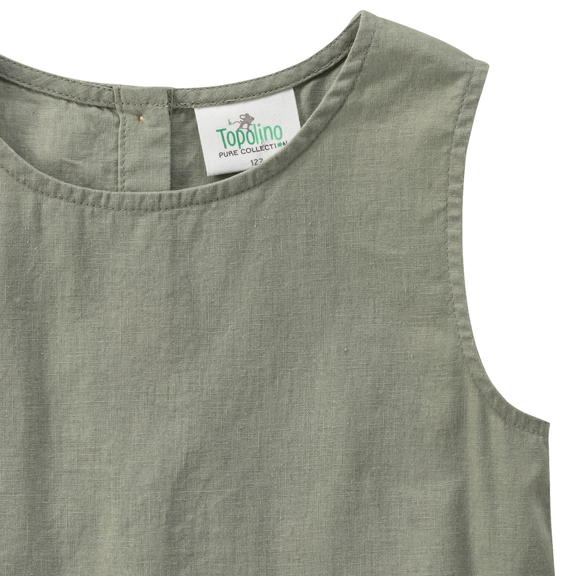 Topolino Pure Collection Mädchen Leinen-Top in unifarben oliv