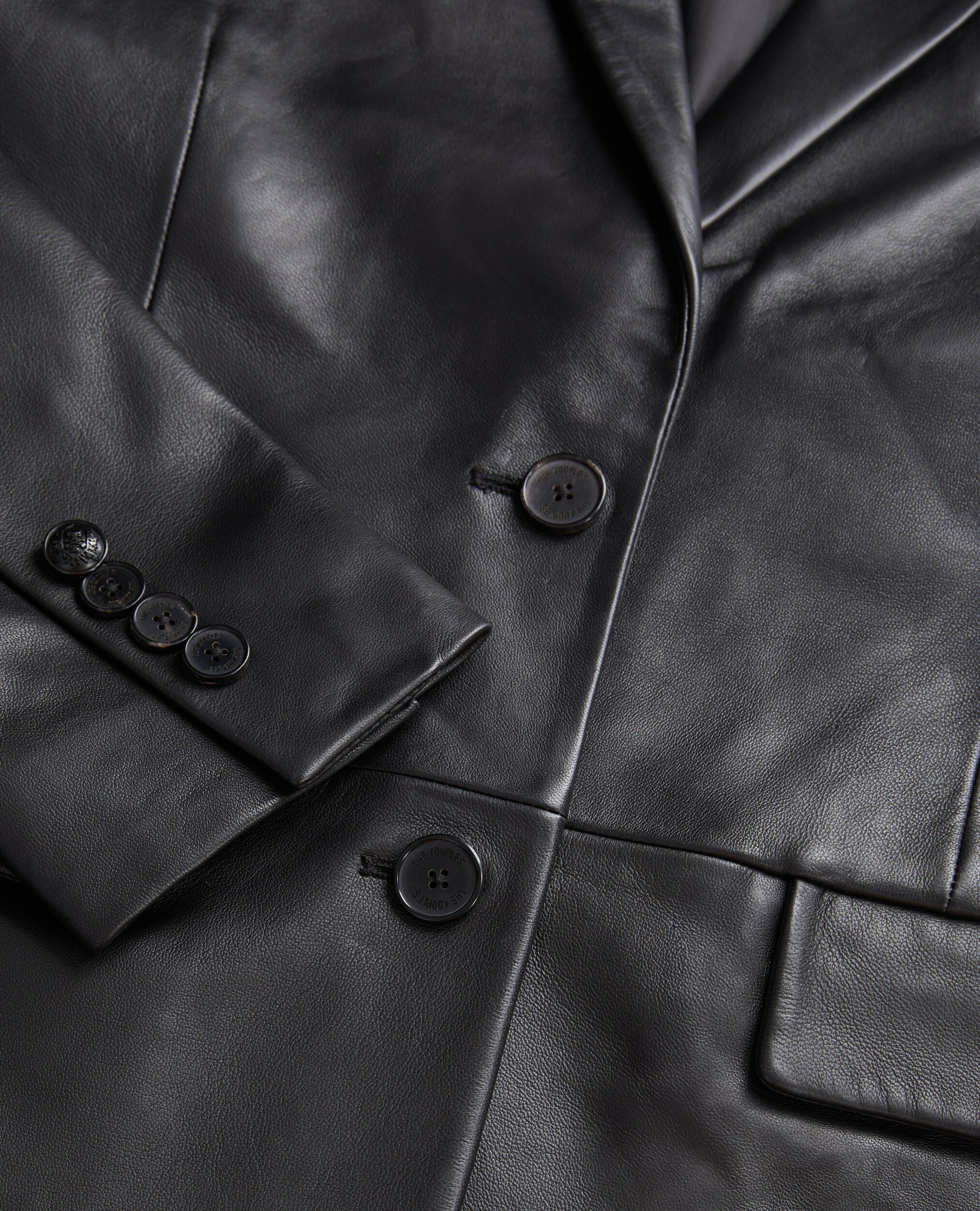 Black leather suit jacket