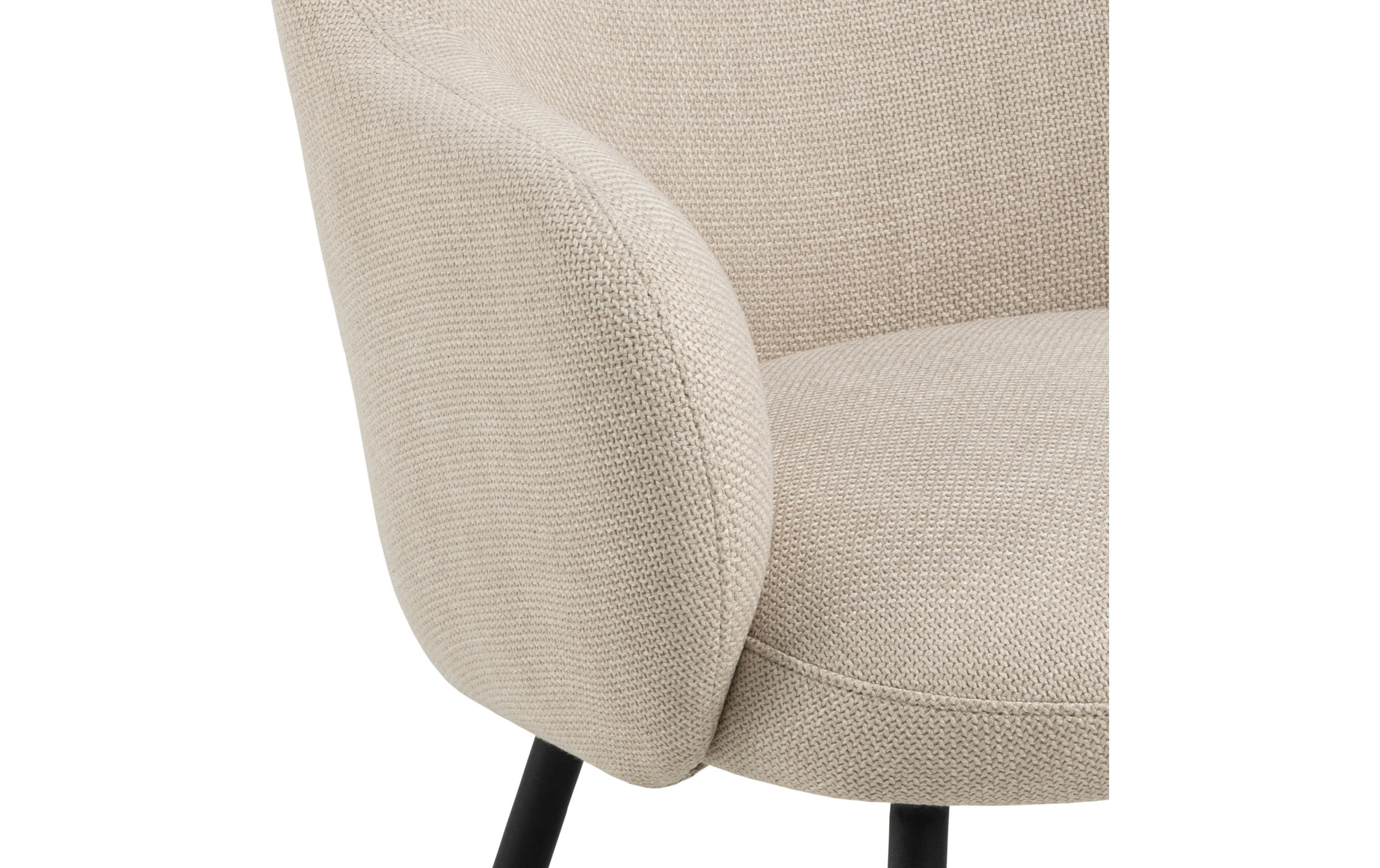 Sessel Spencer Polyurethan (PU)/Stahl, Beige<br>Eleganter Loungesessel mit klarer und runder Silhouette