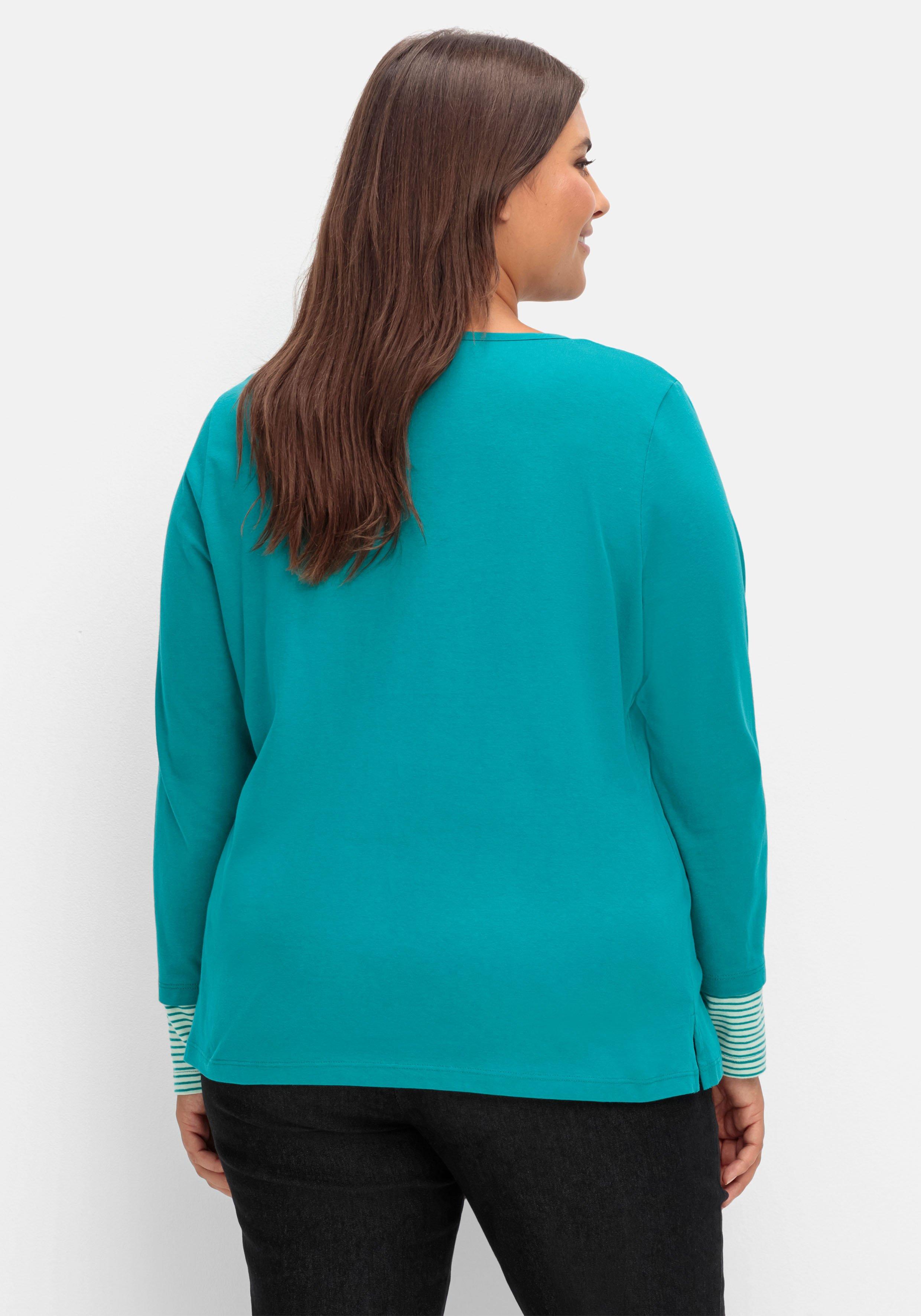 Shirt mit Streifendetails, im Layerlook