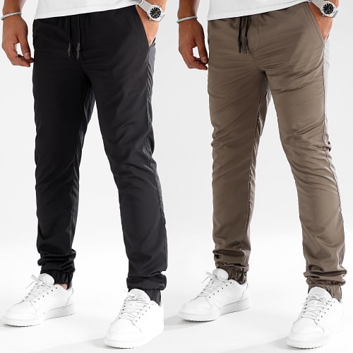 Lot De 2 Jogger Pants Regular Fit 3020 3021 Noir Kaki