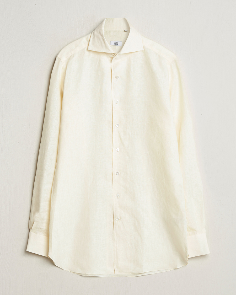 100Hands Cut Away Linen Shirt Light Yellow