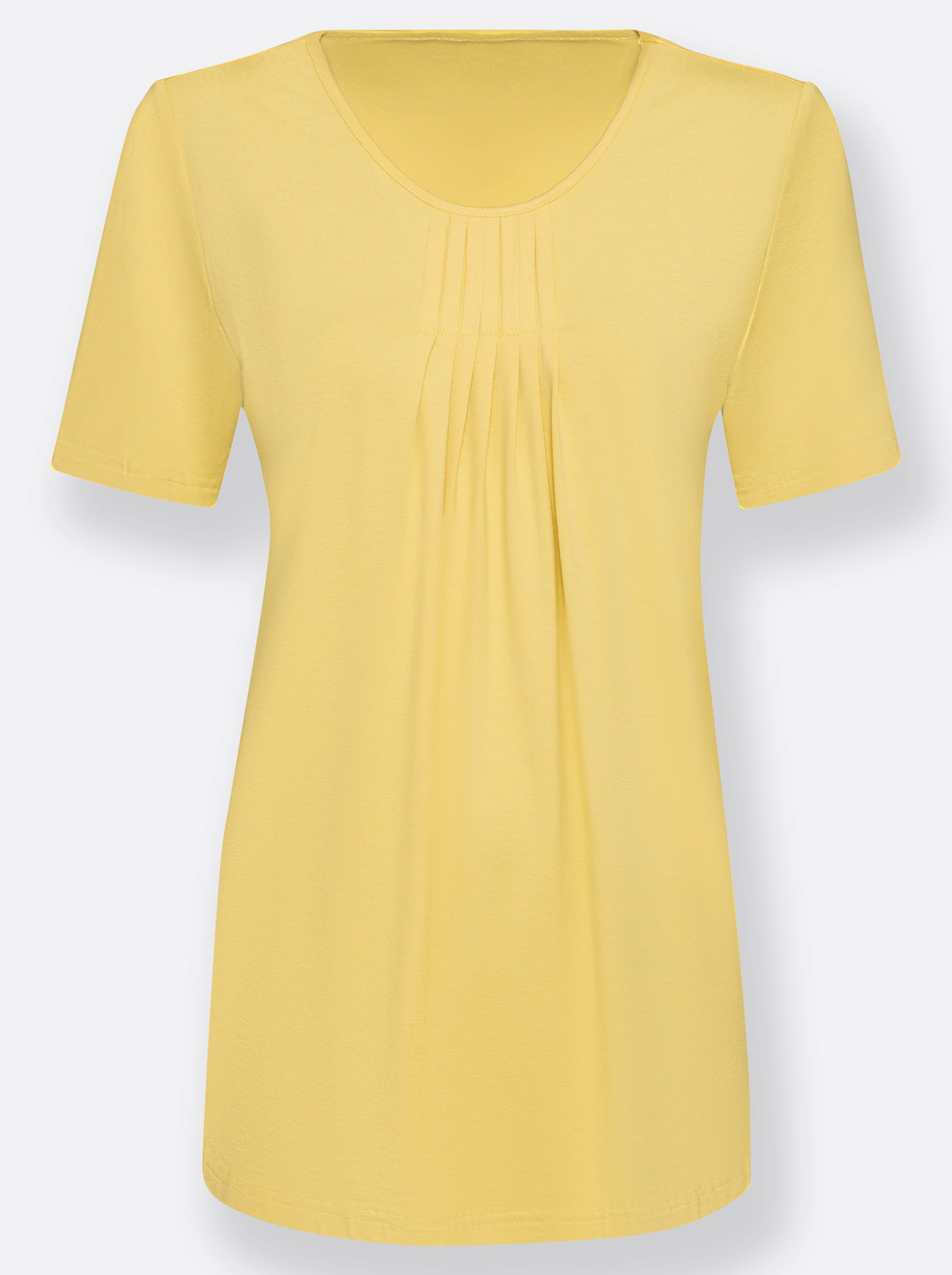 Rundhalsshirt in zitrone