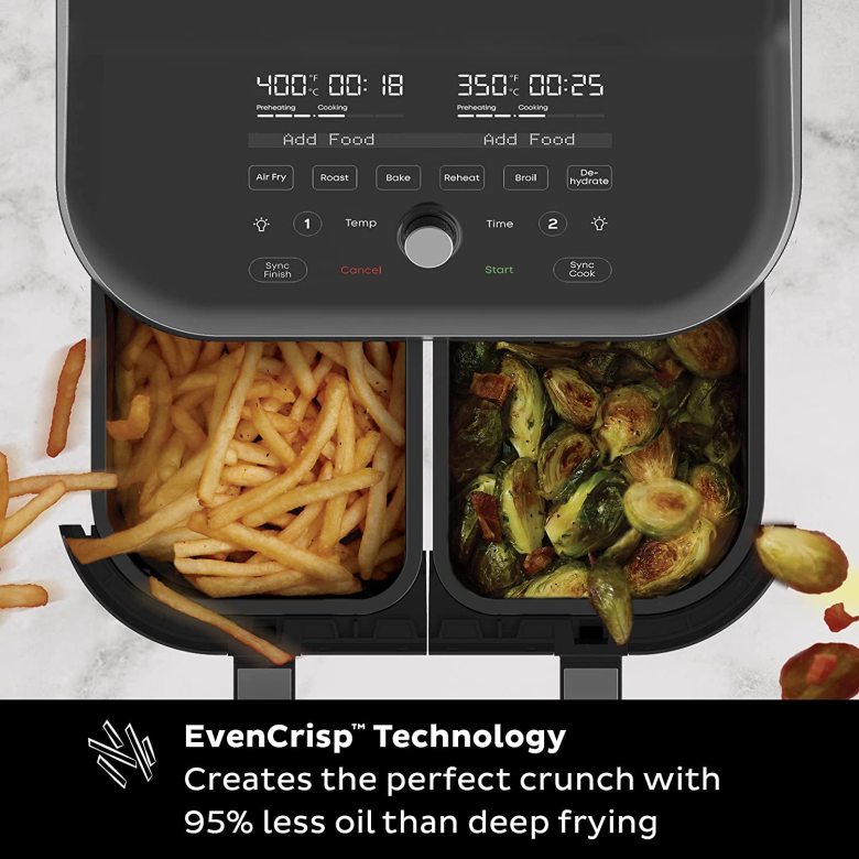 Omni Pro 19 QT/18L Air Fryer Toaster Oven Combo, From the Makers of Pot, 14-in-1 Functions, Fits a 12" Pizza, 6 Slices of Bread, App with Over 100 Recipes