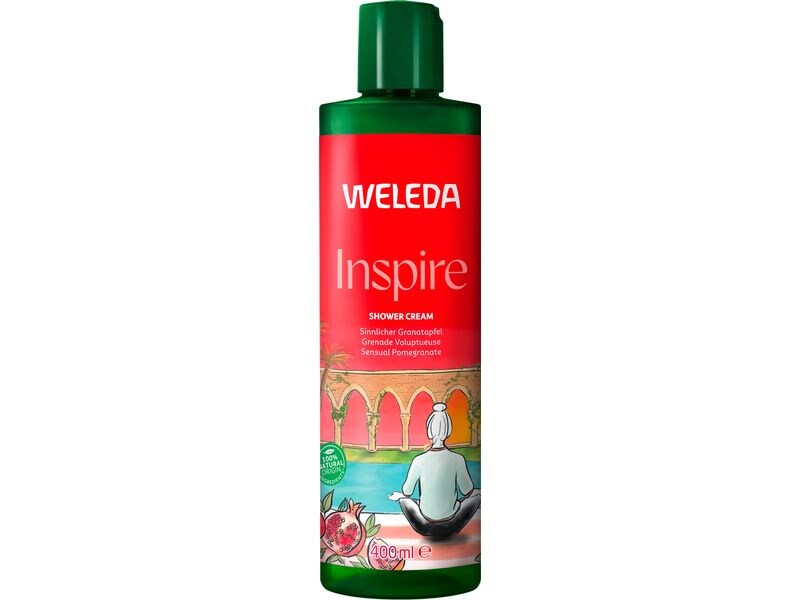 WELEDA Cremedusche Inspire Granatapfel 400 ml Natürliche Pflegedusche, feminin, sinnlicher Duft für Körper und Geist