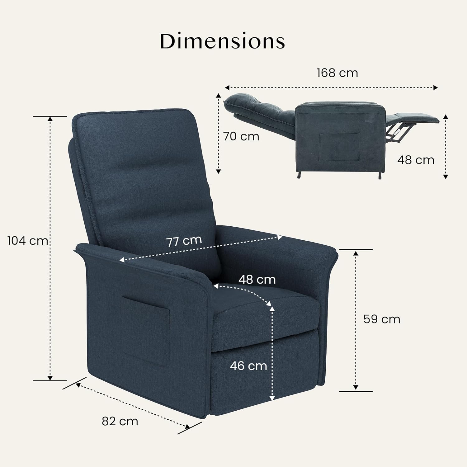 FLEXISPOT Elektrisch Relaxsessel - Verstellbarer TV Sessel, Fernsehsessel mit liegefunktion, 105° -155° verstellbare Rückenlehne – Relax Sessel，ergonomisch (Dunkelgrau)