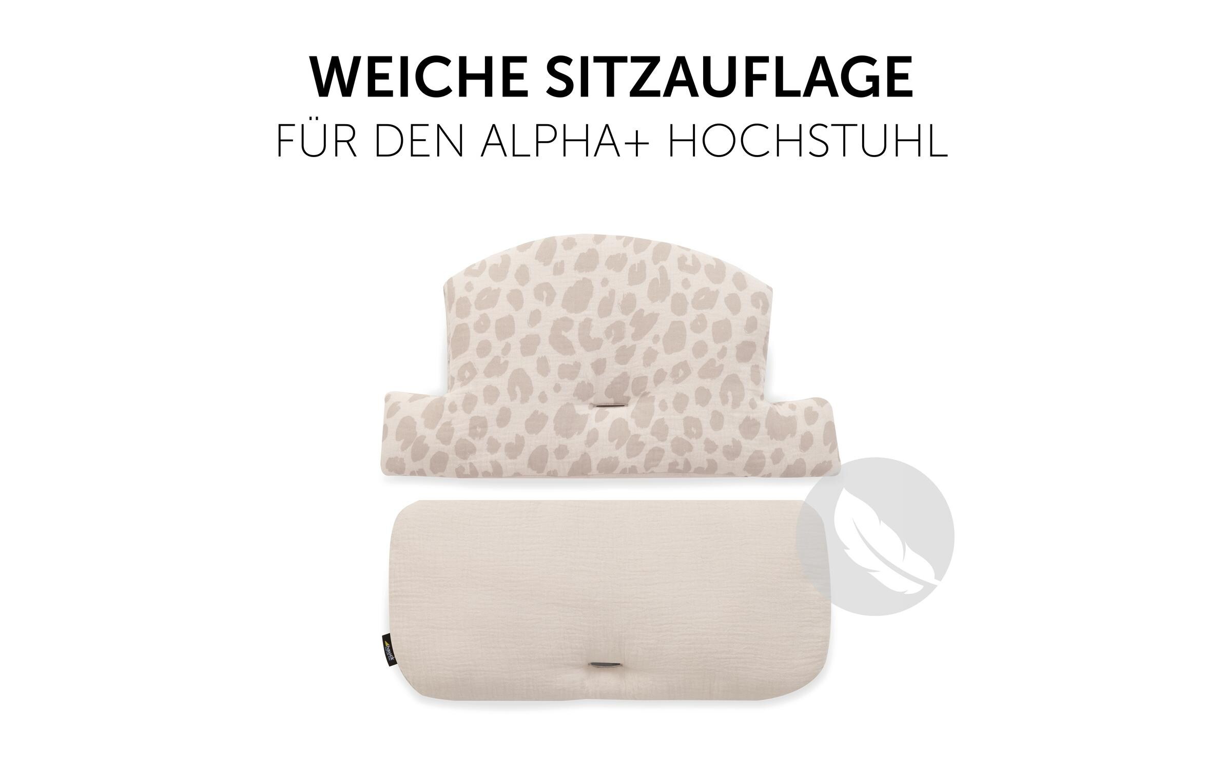 Sitzkissen Select Muslin Leo Natural zu Alpha+Hochwertige Hochstuhlauflage