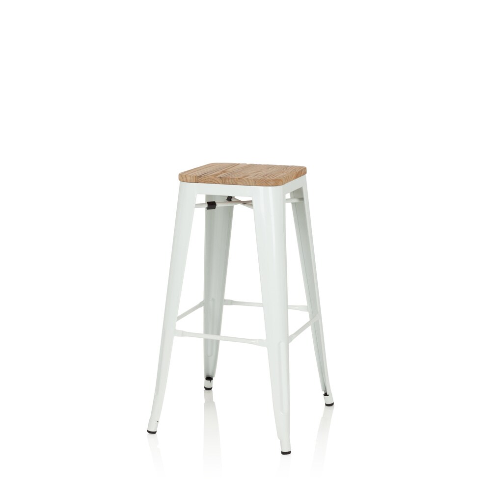 Barhocker VANTAGGIO HIGH W Stahl / Ulmenholz ohne Armlehnen hjh OFFICE