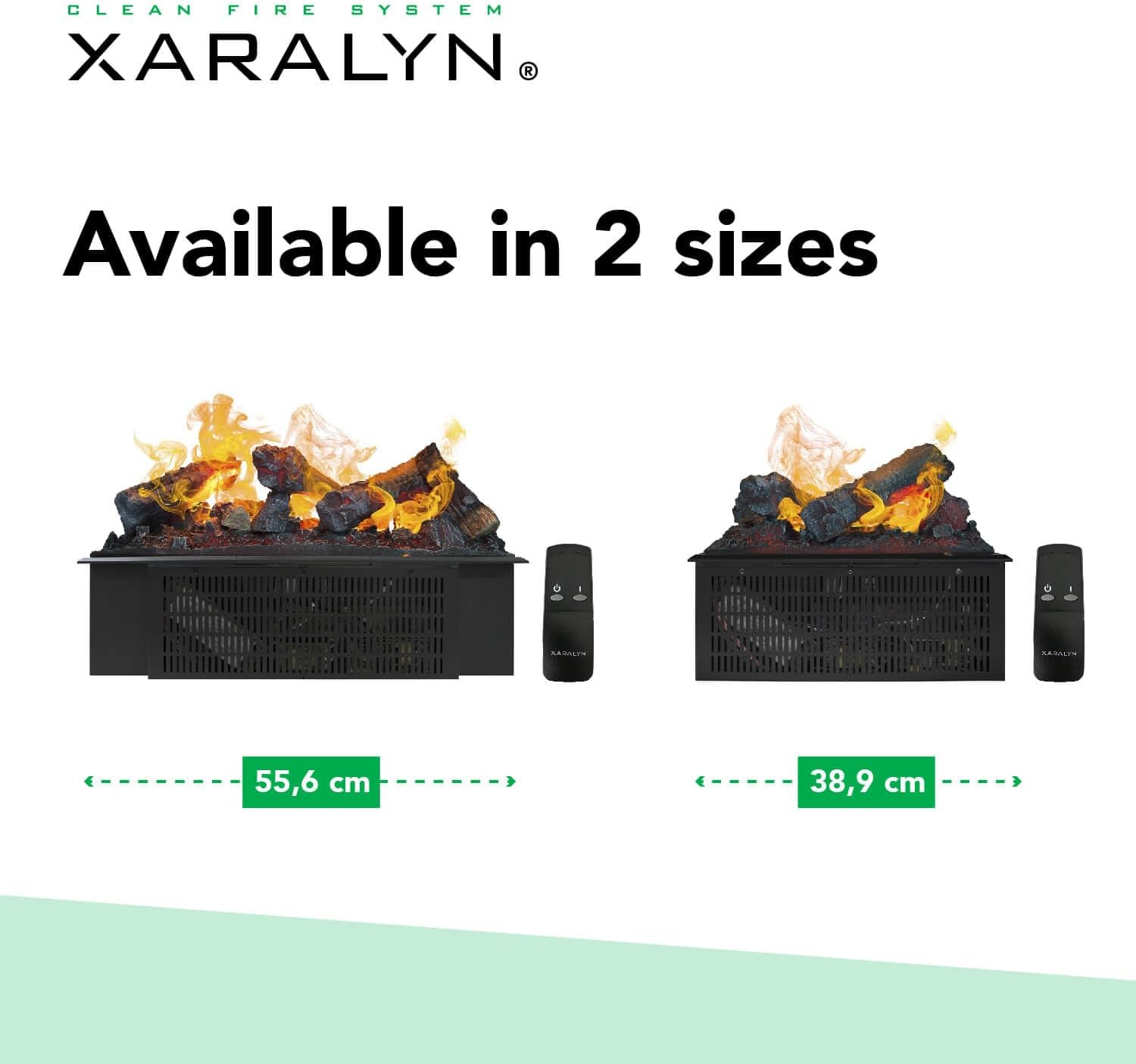 Xaralyn - Wasserdampfkamin Cassette 600 - Einbaukamin mit Wasserdampf - einstellbare Flammenhöhe - Fernbedienung