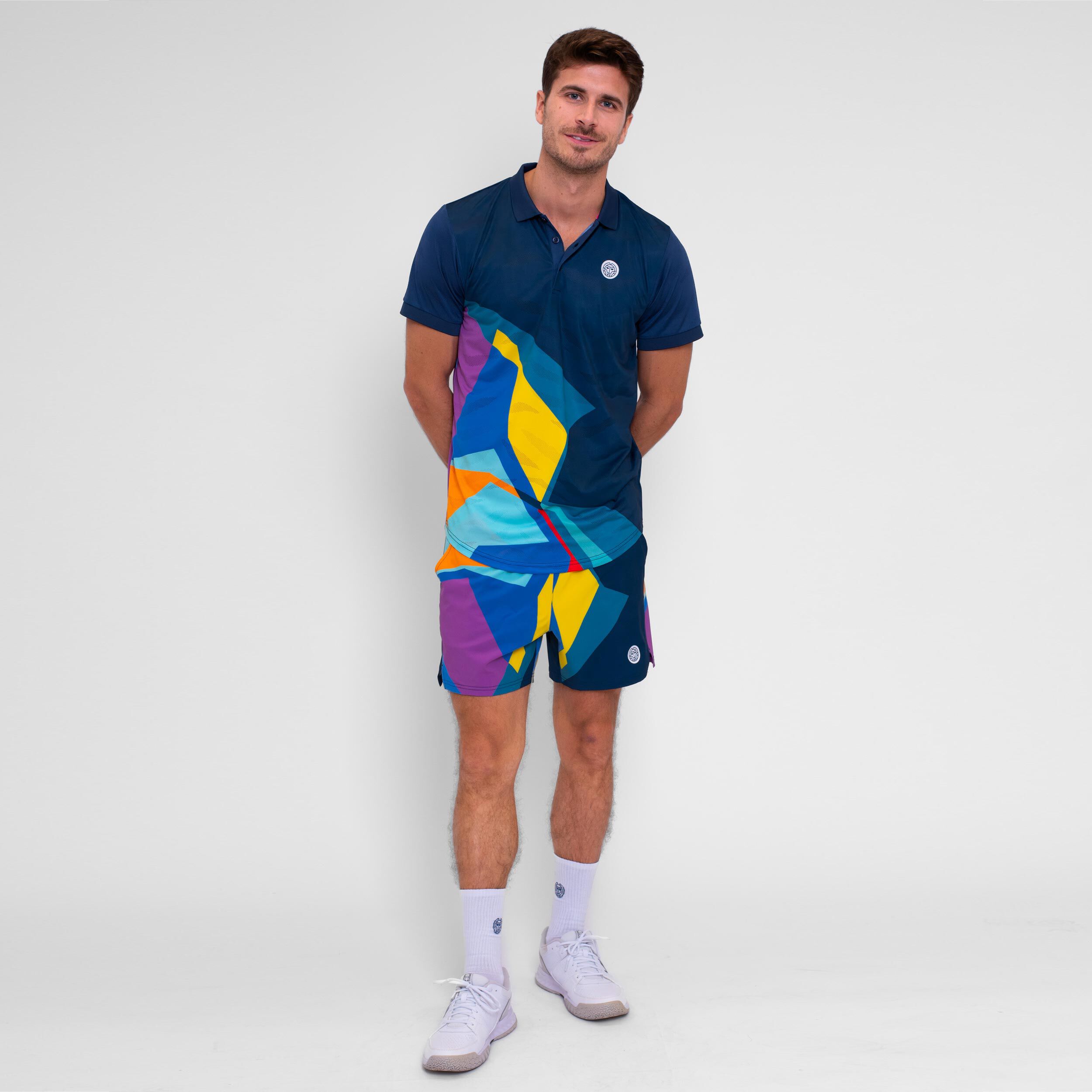 BIDI BADU Twiggy Polo Hommes - Bleu Foncé , Multicouleur
