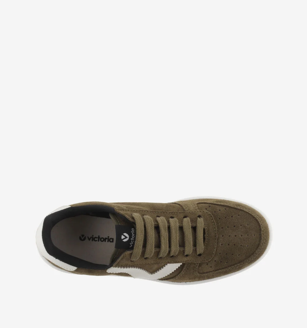 MADRID SPLIT LEATHER TRAINERSKAKI