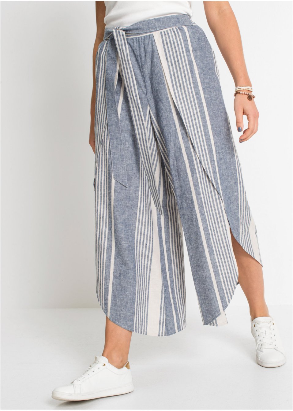 Pantalon palazzo rayé