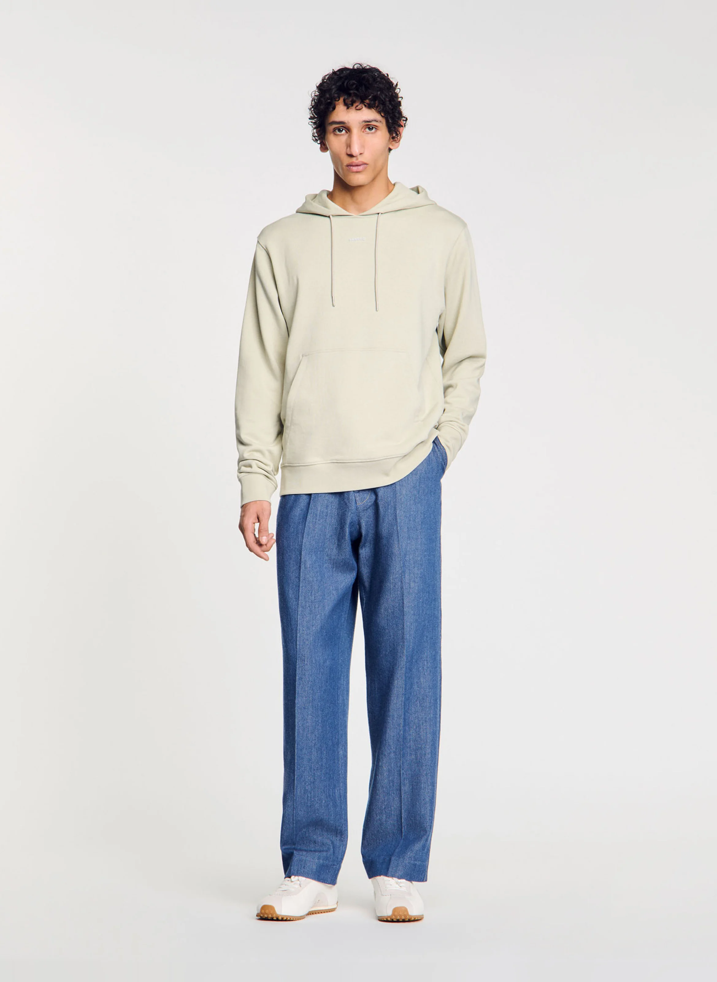 Sweat droit en coton | Kaki