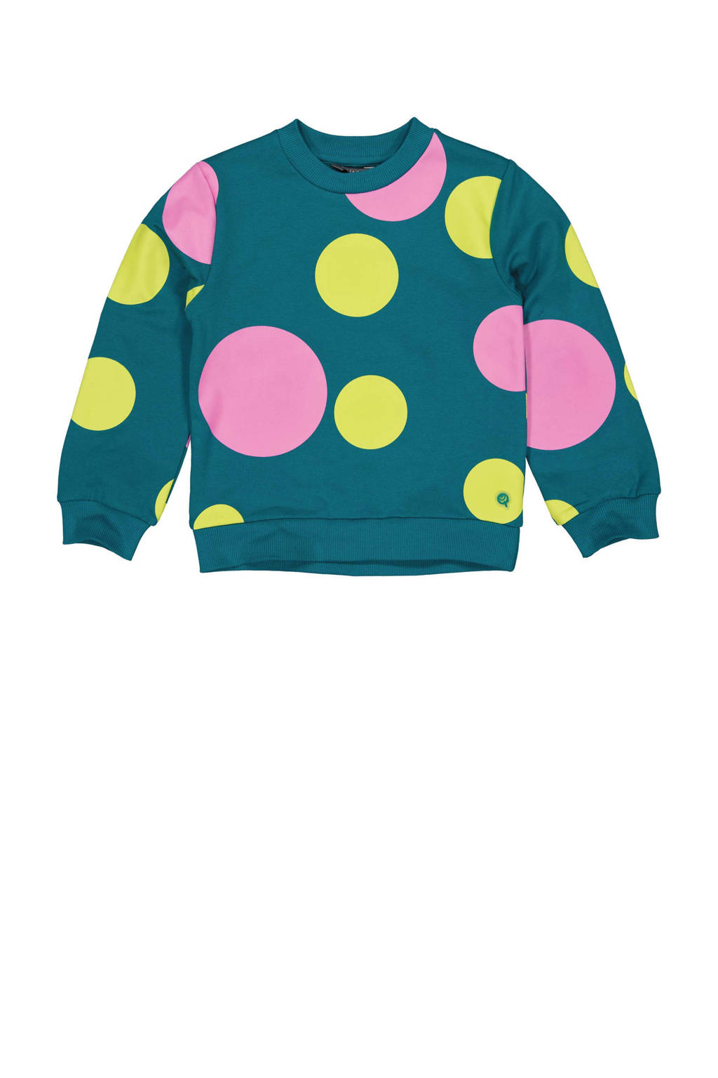 Quapi sweater DOBI met stippen petrol/geel/roze