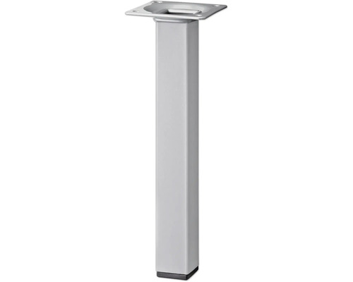 Tarrox tafelpoot, vierkant, 25 x 25 x 100 mm, zilver