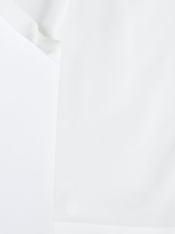 Camisa de manga curta com franzidos - Branco-creme