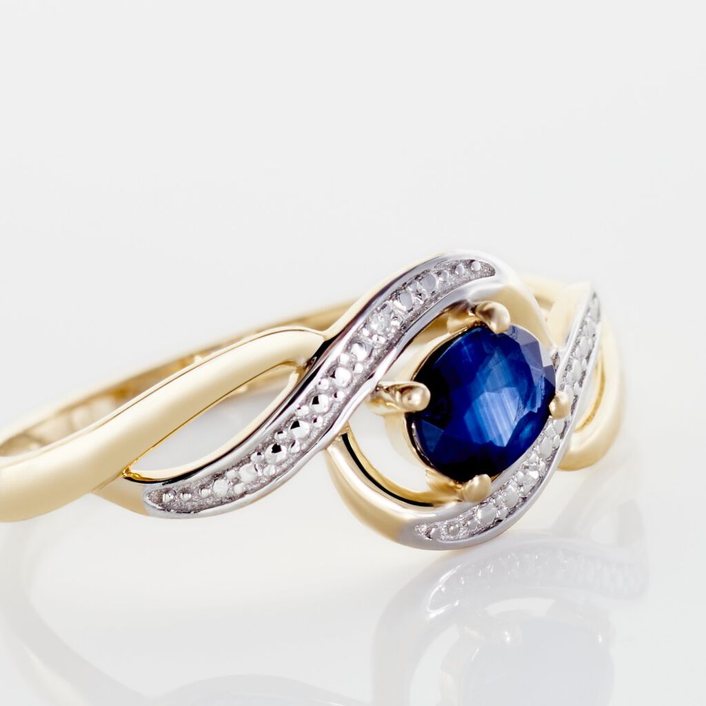Bague Or Jaune Chakib Saphir Diamants