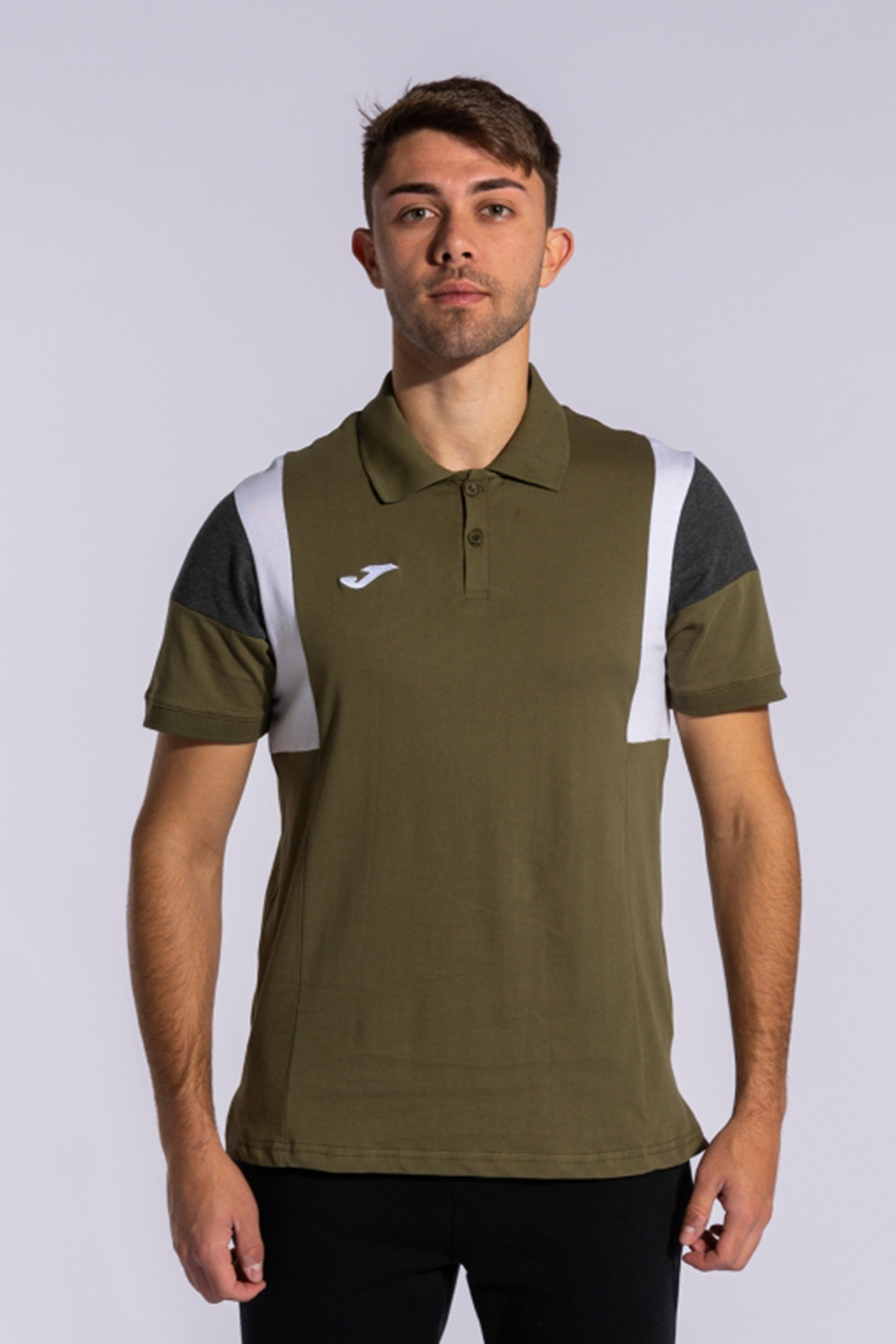 Polo cáqui de manga curta Comfort
