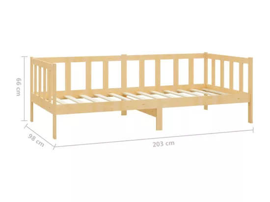Lit de repos avec matelas 90x200 cm Bois de pin massif