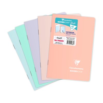 Clairefontaine Koverbook - Carnet polypro 11 x 17 cm - 96 pages - petits carreaux (5x5 mm) - disponible dans différentes couleurs pastels