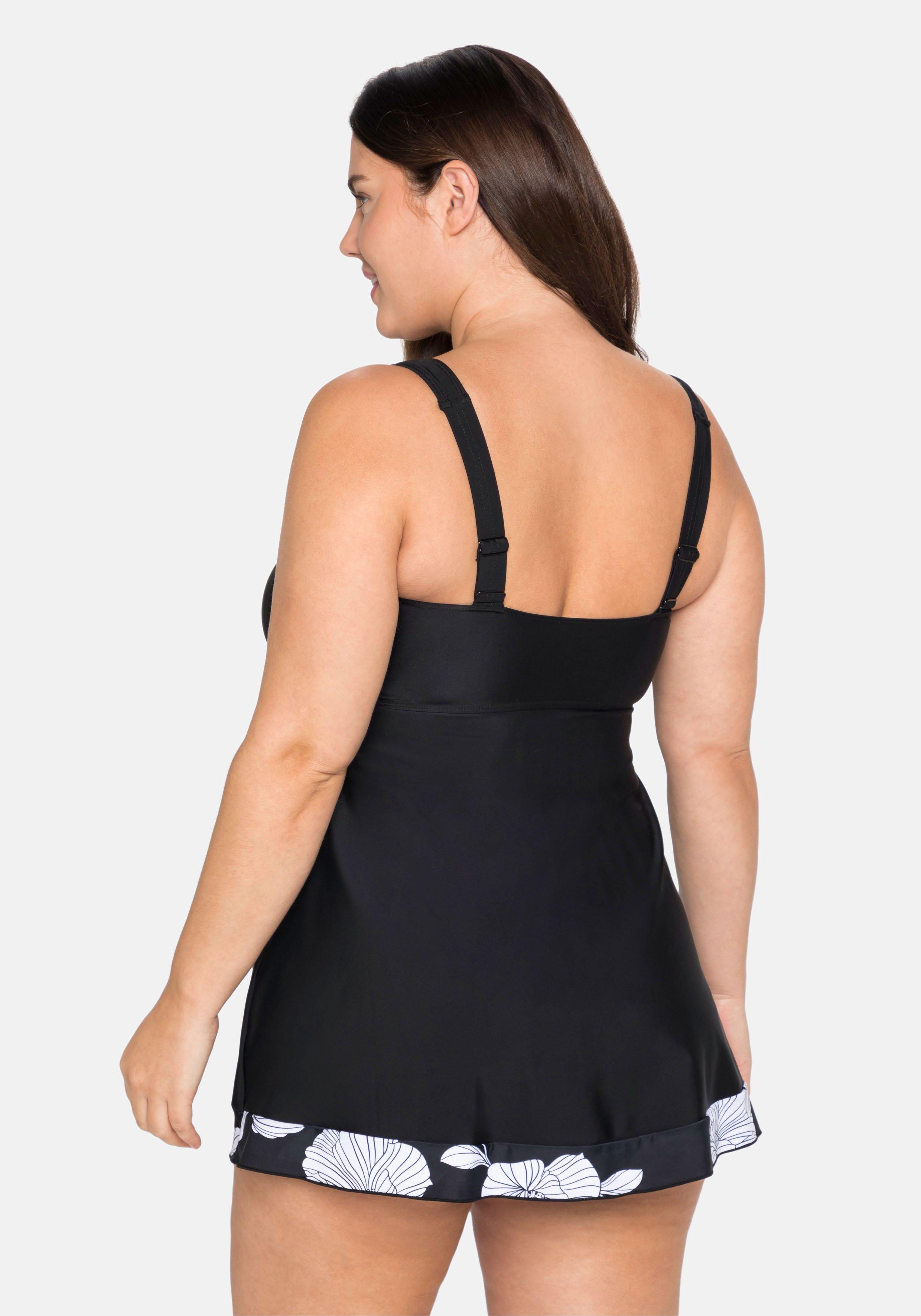 Tankini-Oberteil mit Kontrastdetails, in Longform