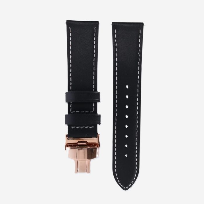 Elevate Unisex Tilbehør til ure/armbånd Watch Band for Forerunner 22mm (Leather) Sort