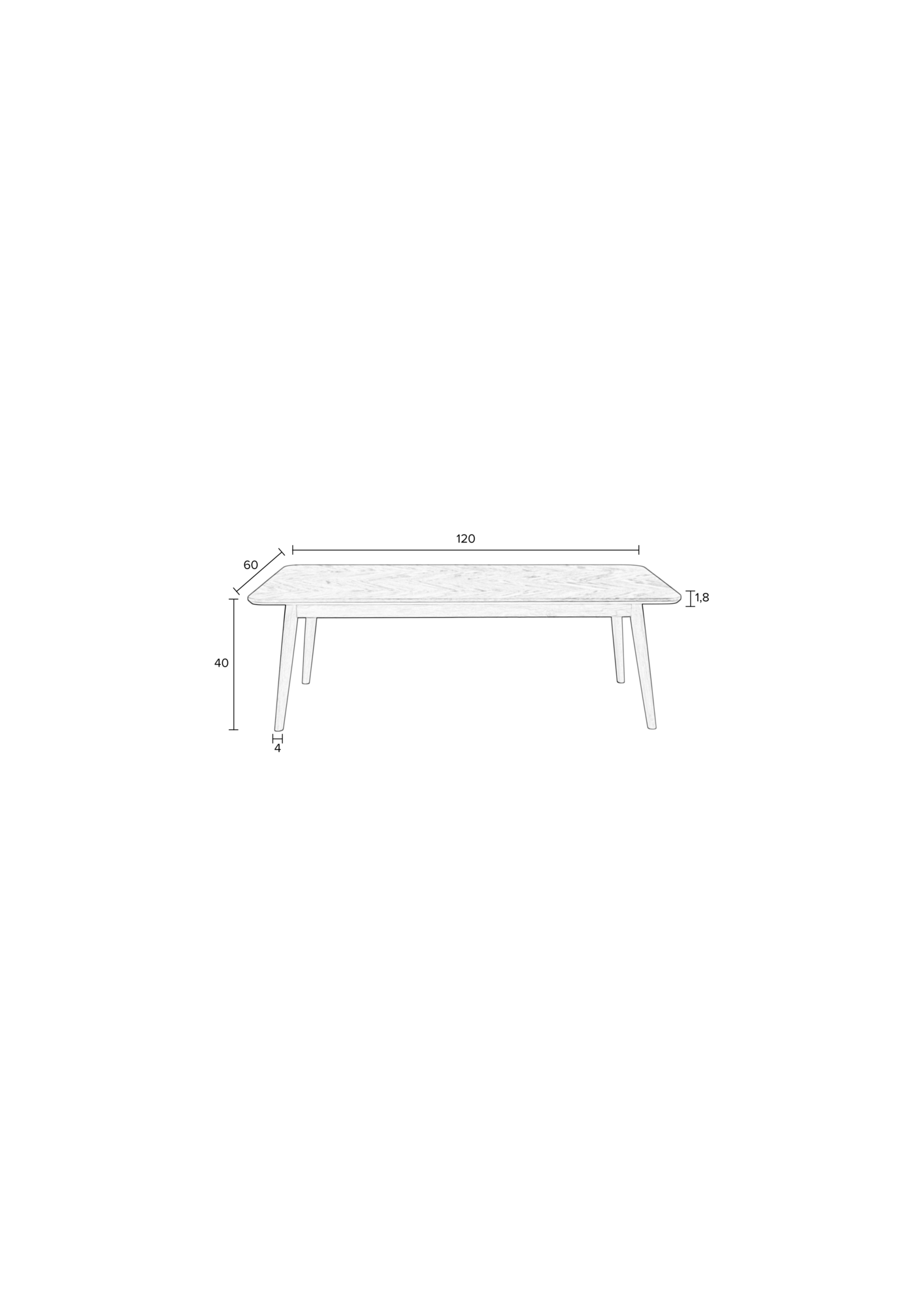 Salontafel Fabio Rechthoek zwart