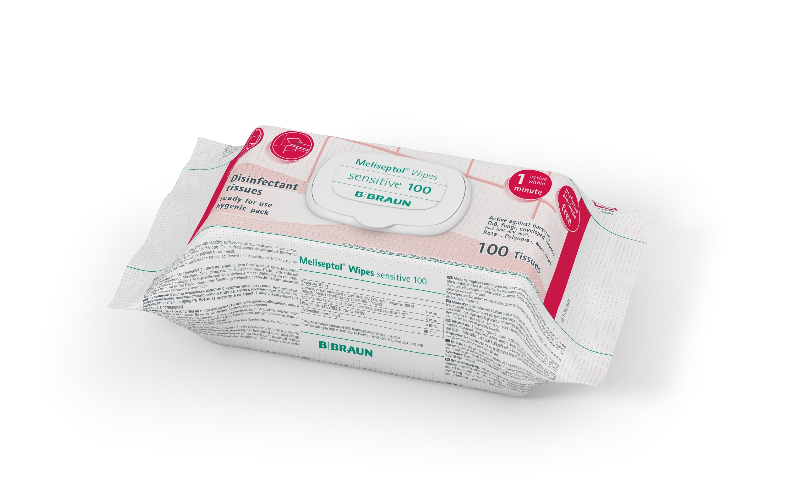 Desinfektionstücher Meliseptol sensitive 100 StückWipes zur Desinfektion von Flächen