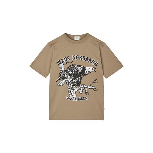 Mads Nørgaard Printed Tee Theo T-shirt, Lead Gray, 16 år